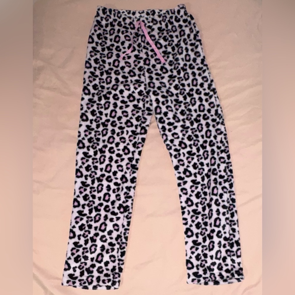 SHEIN Leopard Print Pajama Pants - Black and White